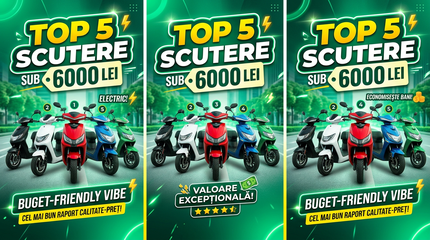 Top 5 scutere electrice ieftine în 2026 - sub 6.000 lei - articol vehicule electrice fără permis
