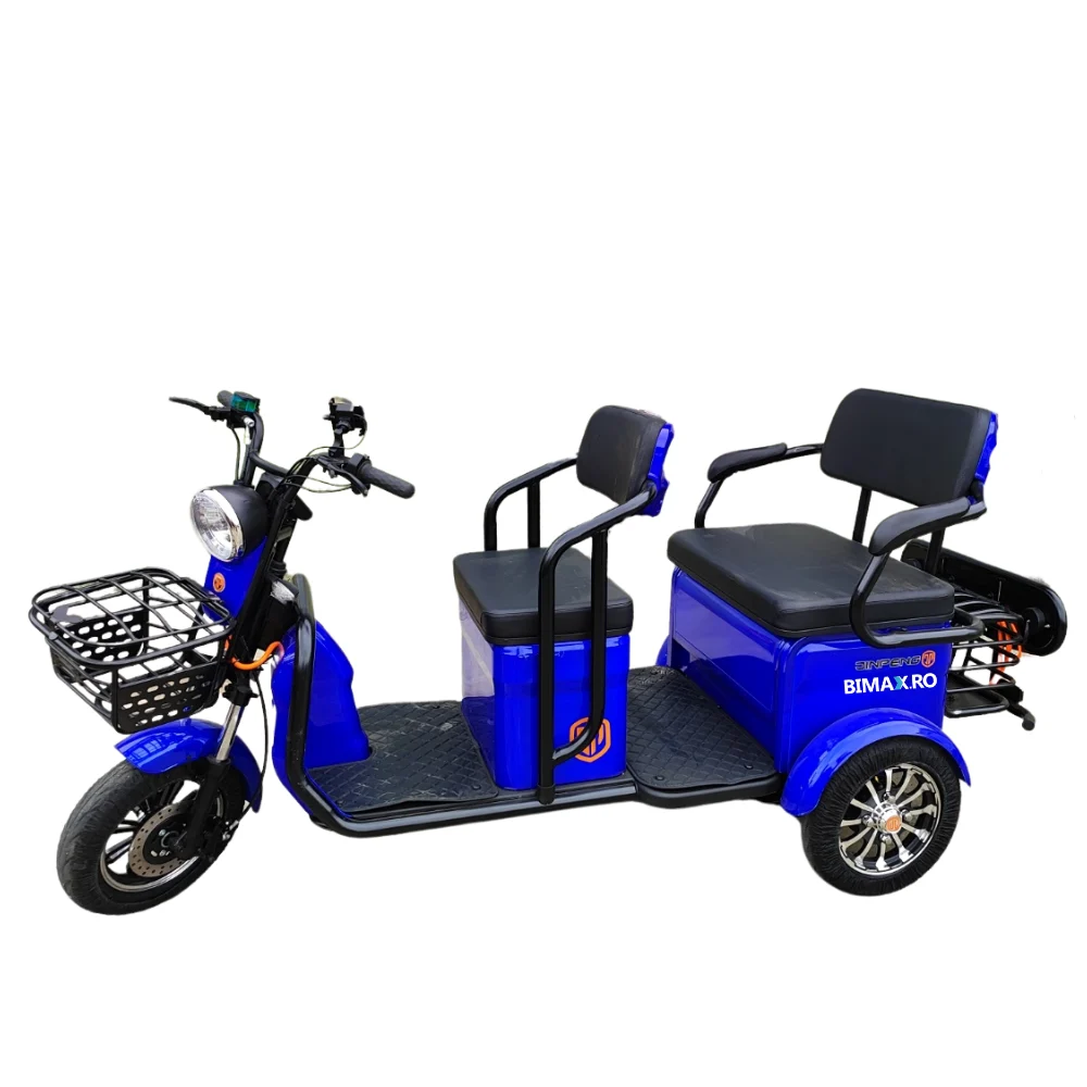 Tricicleta electrica AMR Eco Ride , 2 locuri, 25km/h fara permis, motor 2100w, 72v 20Ah fără permis