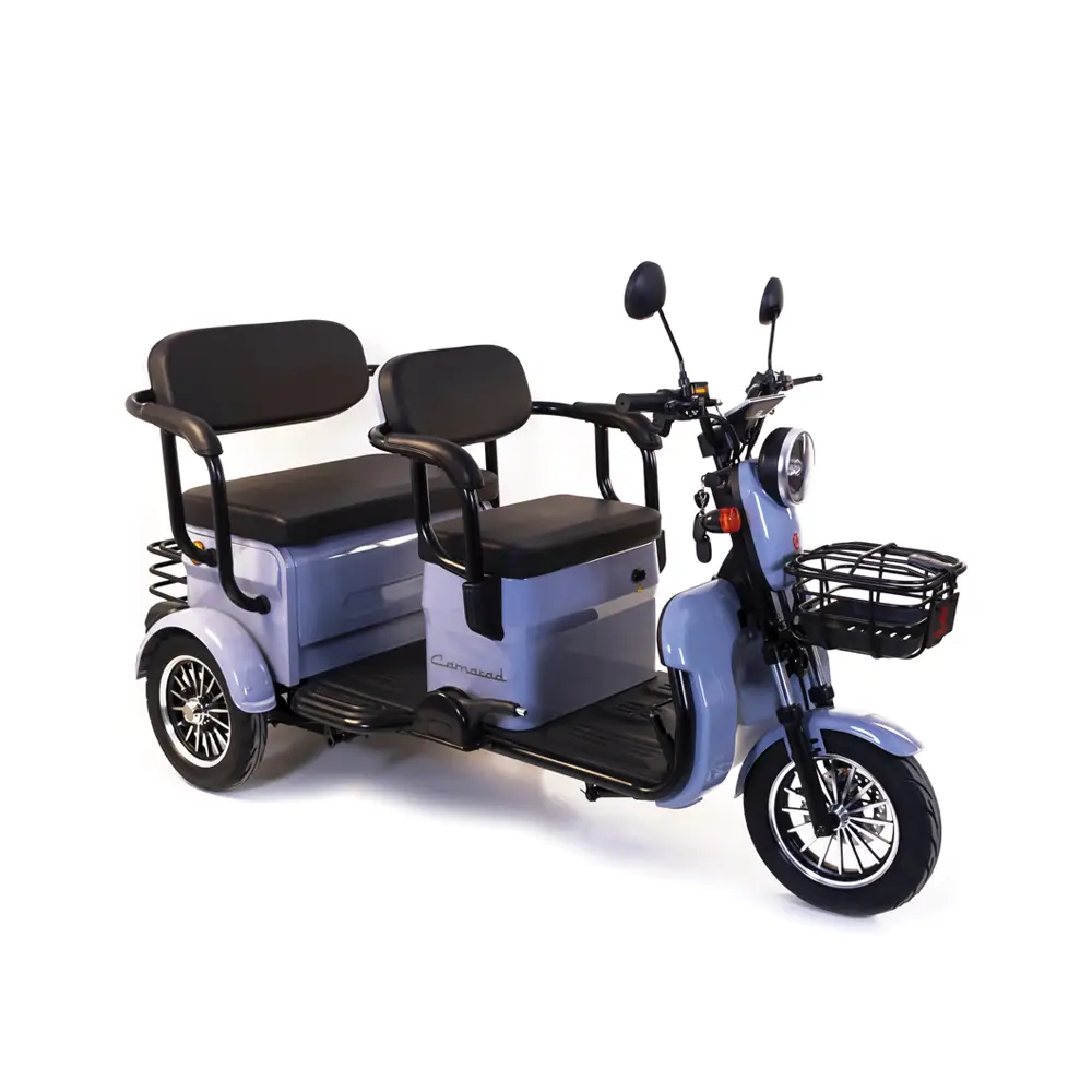 Triciclu Electric Rotakt Camarad Autonomie 58Km, Viteză Maximă 25km/h, Putere 1000W, Acumulatori 60V/20Ah, Timp de încărcare 6-8h, Fără Permis fără permis
